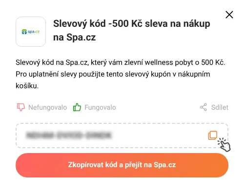Návod jak zkopírovat slevový kód Spa.cz