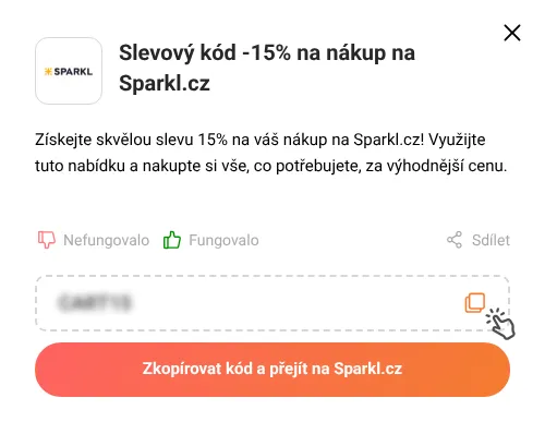 Návod jak zkopírovat slevový kupón Sparkl.cz