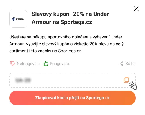 Návod jak zkopírovat slevový kód Sportega.cz