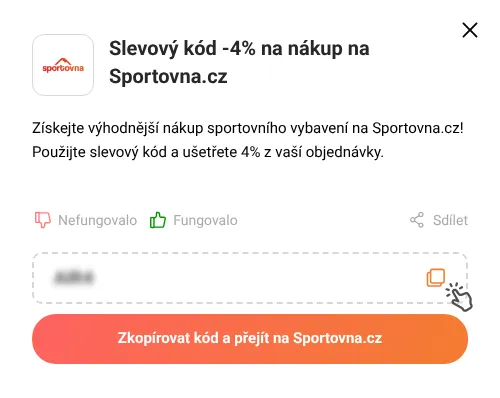 Návod jak zkopírovat slevový kód Sportovna.cz