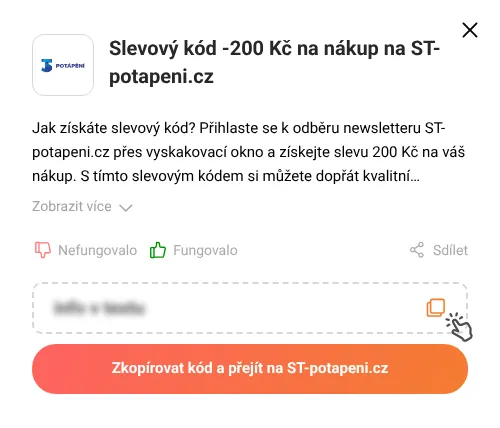 Návod jak zkopírovat slevový kupón ST-potapeni.cz