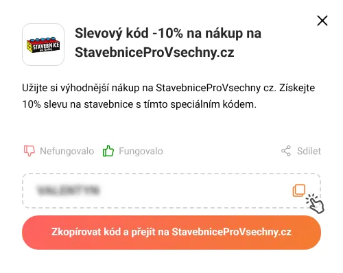 Návod jak zkopírovat slevový kupón StavebniceProVsechny.cz