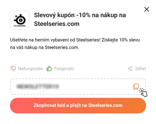 Návod jak zkopírovat promo kód Steelseries.com
