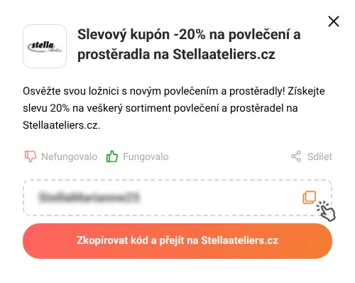 Návod jak zkopírovat slevový kupón Stellaateliers.cz