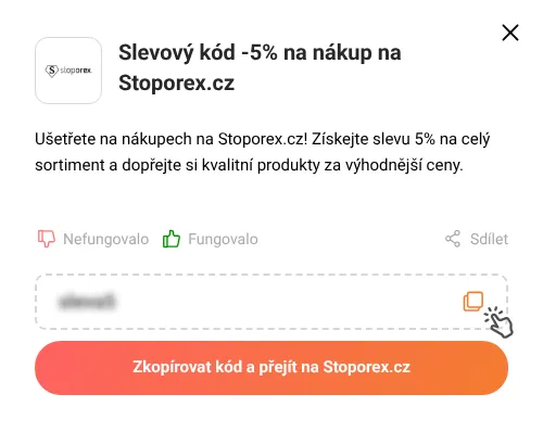 Návod jak zkopírovat slevový kupón Stoporex.cz