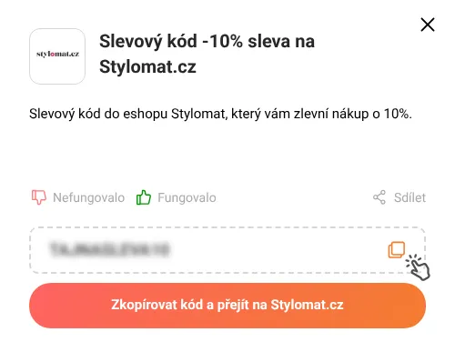 Návod jak zkopírovat slevový kupón Stylomat.cz