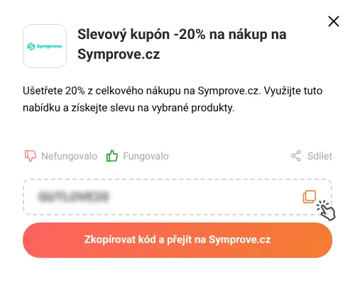 Návod jak zkopírovat slevový kód Symprove.cz