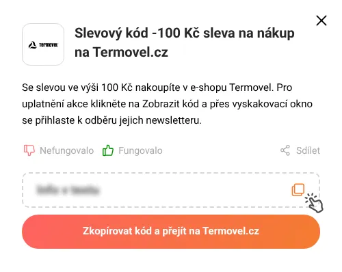 Návod jak zkopírovat slevový kupón Termovel.cz