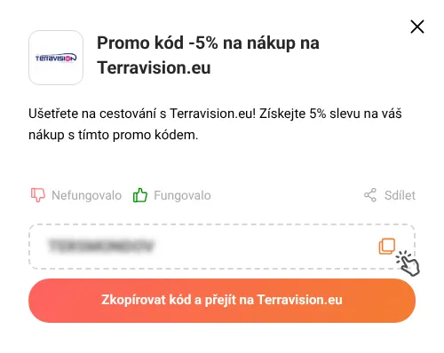 Návod jak zkopírovat promo kód Terravision.eu