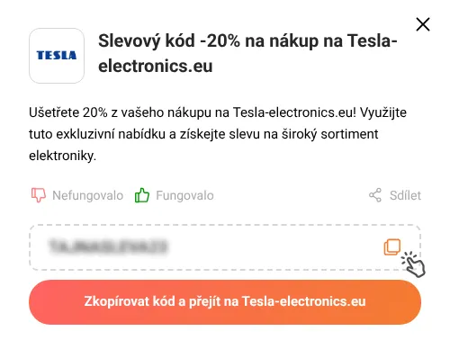 Návod jak zkopírovat slevový kupón Tesla-electronics.eu
