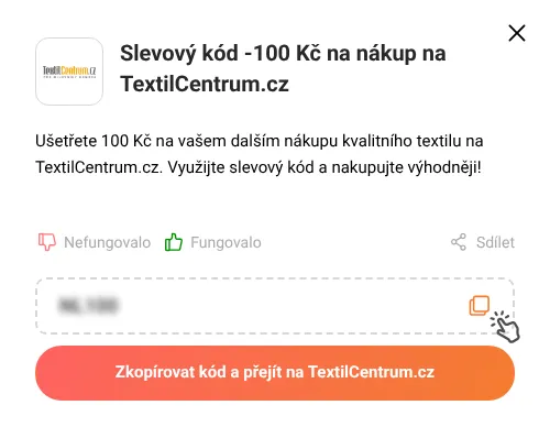 Návod jak zkopírovat slevový kód TextilCentrum.cz