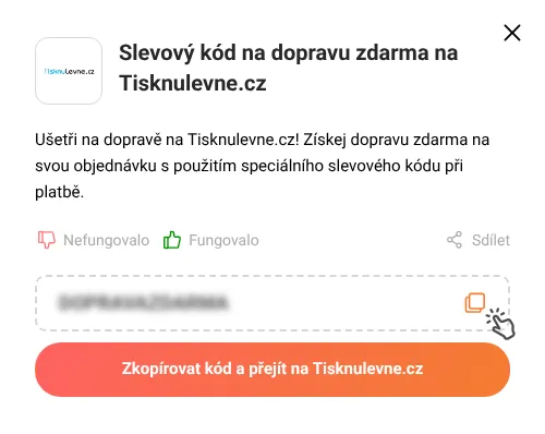 Návod jak zkopírovat slevový kupón Tisknulevne.cz