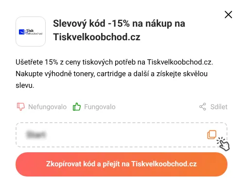 Návod jak zkopírovat slevový kupón Tiskvelkoobchod.cz