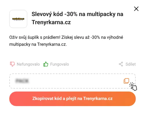 Návod jak zkopírovat slevový kód Trenyrkarna.cz