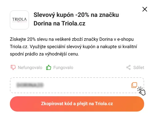 Návod jak zkopírovat slevový kód Triola.cz