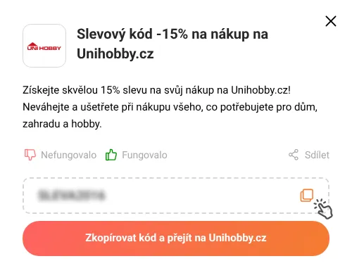 Návod jak zkopírovat slevový kód Unihobby.cz