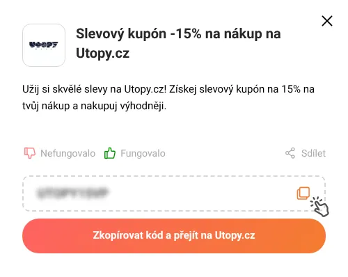 Návod jak zkopírovat slevový kód Utopy.cz