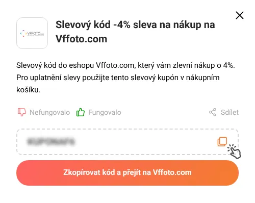 Návod jak zkopírovat slevový kupón Vffoto.com