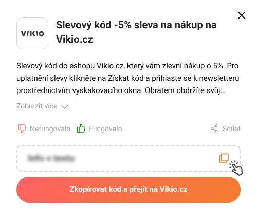 Návod jak zkopírovat slevový kupón Vikio.cz