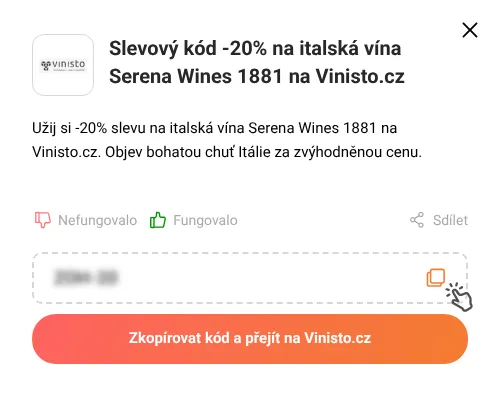 Návod jak zkopírovat slevový kupón Vinisto.cz