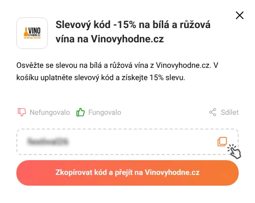 Návod jak zkopírovat slevový kupón Vinovyhodne.cz