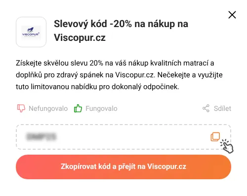 Návod jak zkopírovat slevový kód Viscopur.cz