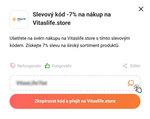 Návod jak zkopírovat slevový kód Vitaslife.store