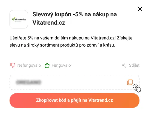 Návod jak zkopírovat slevový kupón Vitatrend.cz