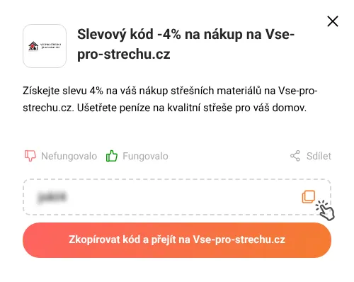Návod jak zkopírovat slevový kód Vse-pro-strechu.cz