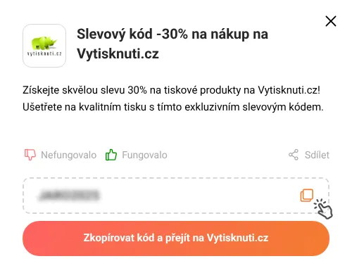 Návod jak zkopírovat promo kód Vytisknuti.cz