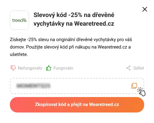 Návod jak zkopírovat slevový kupón Wearetreed.cz
