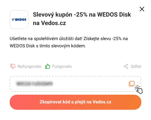Návod jak zkopírovat slevový kupón Vedos.cz