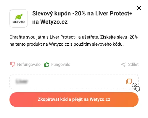 Návod jak zkopírovat slevový kód Wetyzo.cz