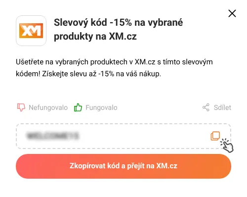 Návod jak zkopírovat slevový kód XM.cz