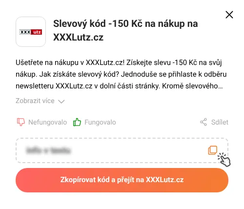 Návod jak zkopírovat slevový poukaz XXXLutz.cz