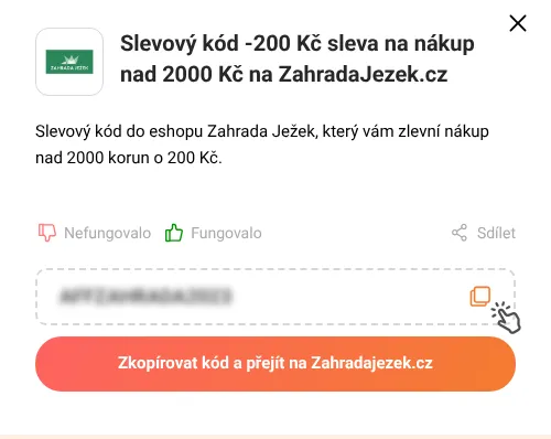 Návod jak zkopírovat slevový kupón Zahradajezek.cz