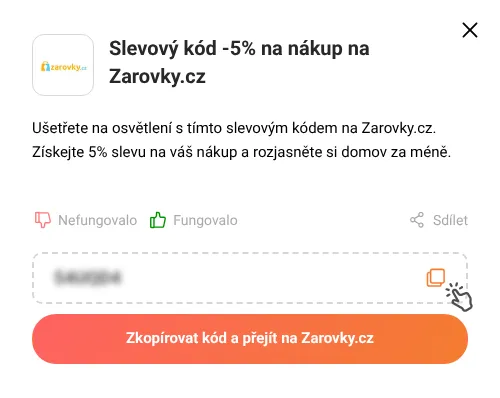 Návod jak zkopírovat slevový poukaz Zarovky.cz