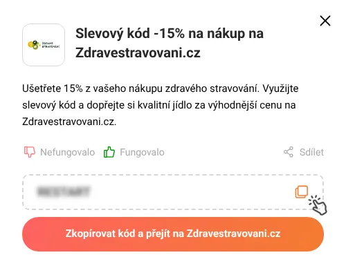 Návod jak zkopírovat slevový kód Zdravestravovani.cz