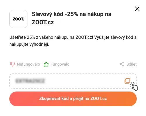 Návod jak zkopírovat slevový kód ZOOT.cz