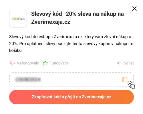 Návod jak zkopírovat slevový kupón Zverimexaja.cz