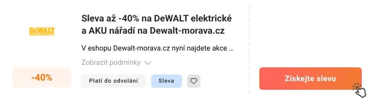 Jak využít slevu Dewalt-morava.cz