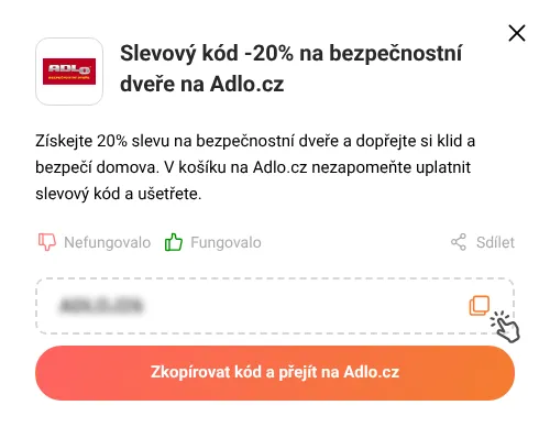 Návod jak zkopírovat slevový kód Adlo.cz