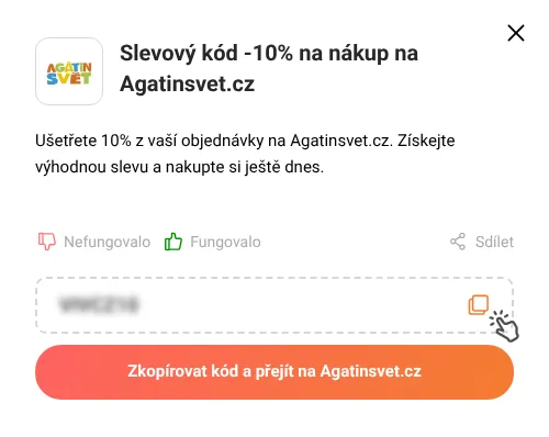 Návod jak zkopírovat slevový kupón Agatinsvet.cz