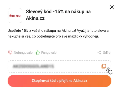 Návod jak zkopírovat slevový kupón Akinu.cz