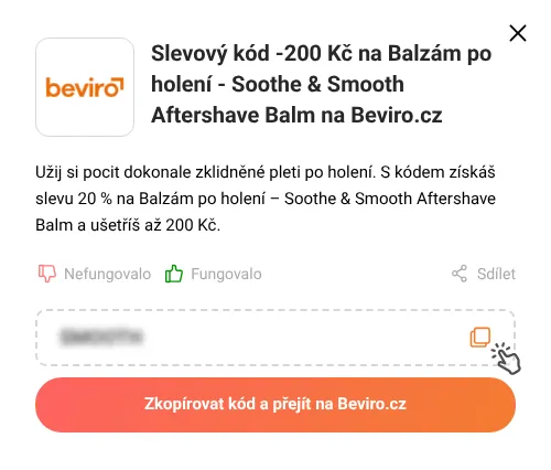 Návod jak zkopírovat slevový kód Beviro.cz