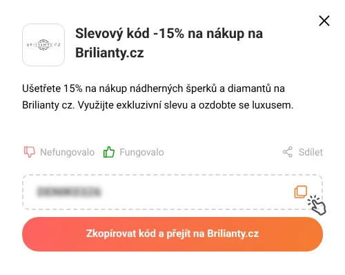 Návod jak zkopírovat slevový kód Brilianty.cz