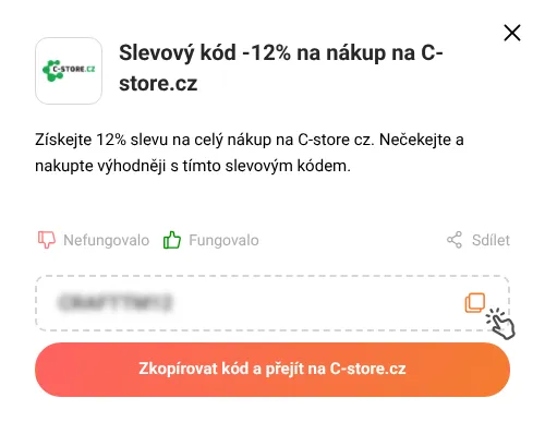 Návod jak zkopírovat slevový kupón C-store.cz