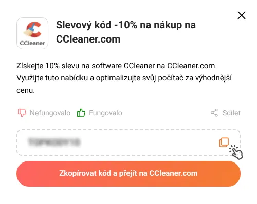 Návod jak zkopírovat slevový kód CCleaner.com