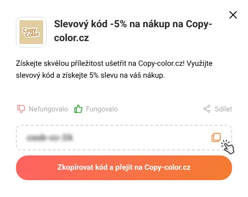 Návod jak zkopírovat slevový kupón Copy-color.cz