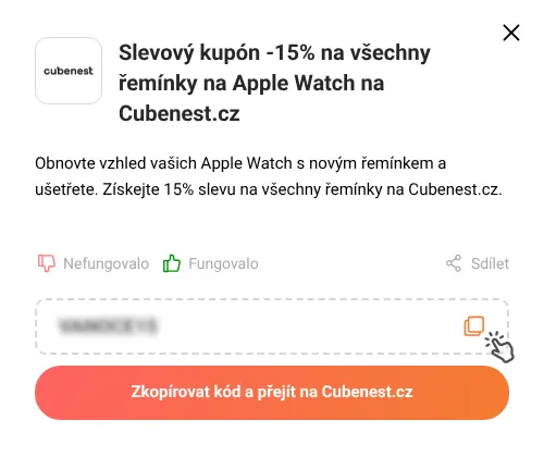 Návod jak zkopírovat slevový kód Cubenest.cz